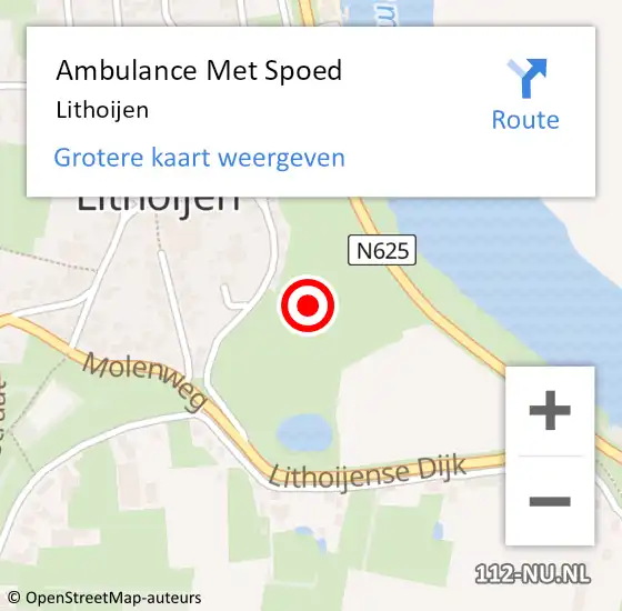 Locatie op kaart van de 112 melding: Ambulance Met Spoed Naar Lithoijen op 20 april 2024 07:01
