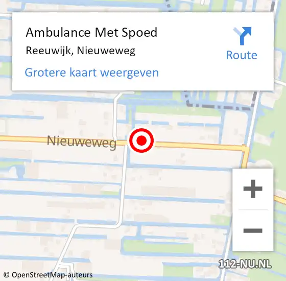 Locatie op kaart van de 112 melding: Ambulance Met Spoed Naar Reeuwijk, Nieuweweg op 20 april 2024 08:31