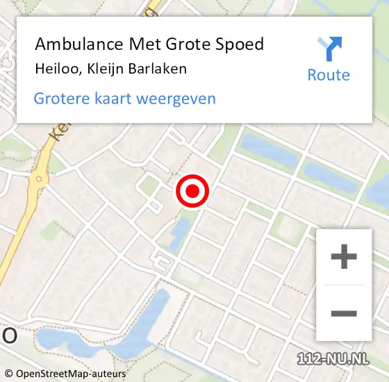 Locatie op kaart van de 112 melding: Ambulance Met Grote Spoed Naar Heiloo, Kleijn Barlaken op 20 april 2024 08:41