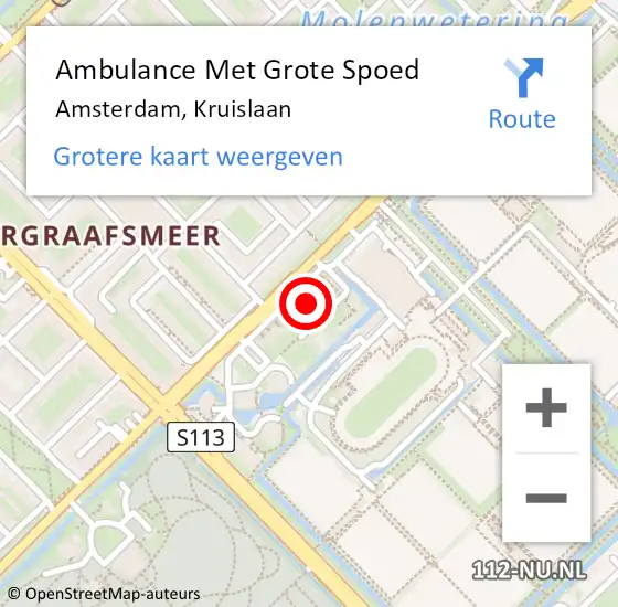 Locatie op kaart van de 112 melding: Ambulance Met Grote Spoed Naar Amsterdam, Kruislaan op 20 april 2024 09:06