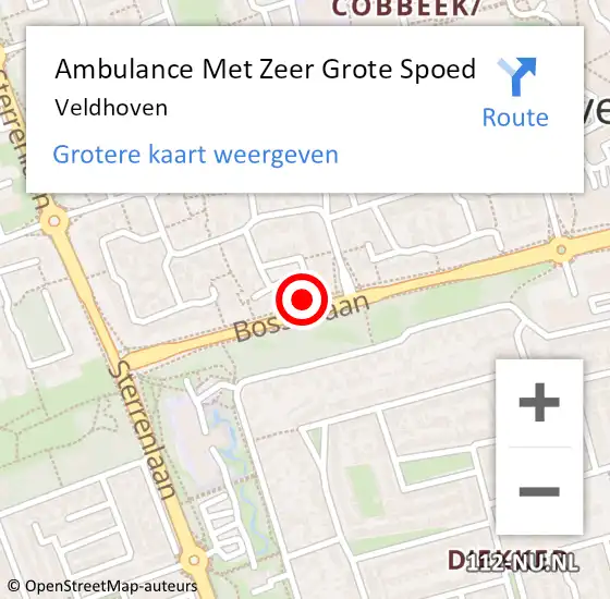 Locatie op kaart van de 112 melding: Ambulance Met Zeer Grote Spoed Naar Veldhoven op 20 april 2024 10:19