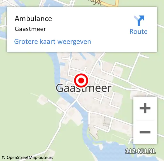 Locatie op kaart van de 112 melding: Ambulance Gaastmeer op 20 april 2024 10:27