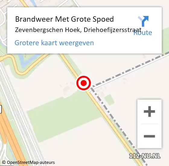 Locatie op kaart van de 112 melding: Brandweer Met Grote Spoed Naar Zevenbergschen Hoek, Driehoefijzersstraat op 20 april 2024 11:52