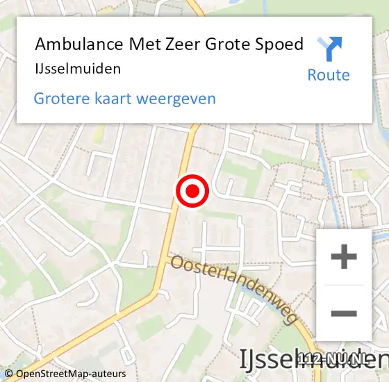 Locatie op kaart van de 112 melding: Ambulance Met Zeer Grote Spoed Naar IJsselmuiden op 20 april 2024 12:36