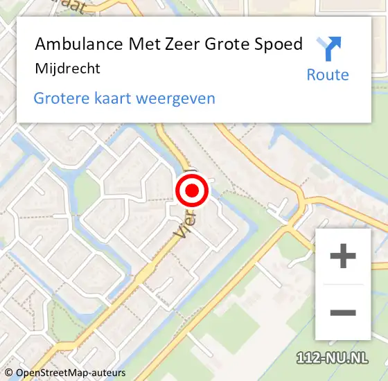 Locatie op kaart van de 112 melding: Ambulance Met Zeer Grote Spoed Naar Mijdrecht op 20 april 2024 13:28