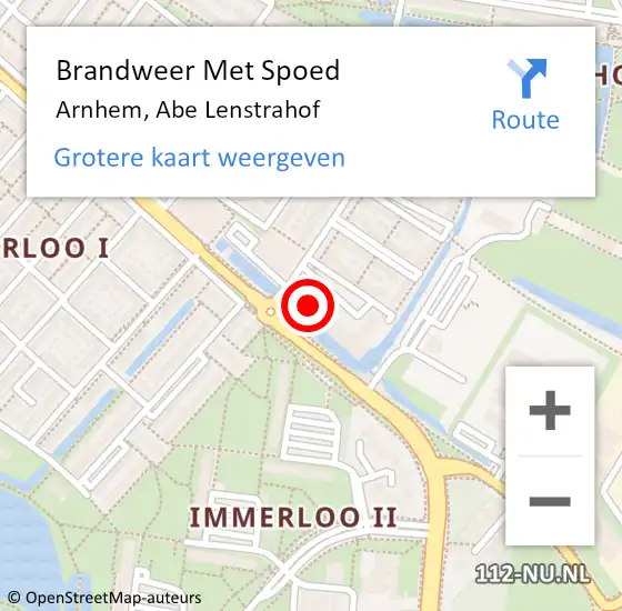 Locatie op kaart van de 112 melding: Brandweer Met Spoed Naar Arnhem, Abe Lenstrahof op 20 april 2024 13:56