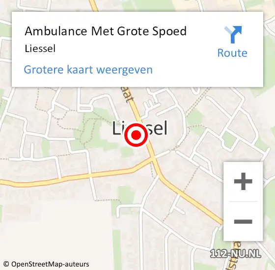 Locatie op kaart van de 112 melding: Ambulance Met Grote Spoed Naar Liessel op 20 april 2024 14:21