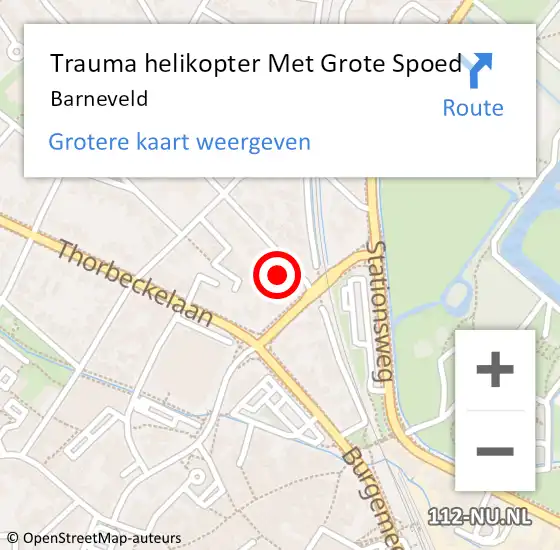 Locatie op kaart van de 112 melding: Trauma helikopter Met Grote Spoed Naar Barneveld op 20 april 2024 14:33