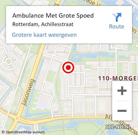 Locatie op kaart van de 112 melding: Ambulance Met Grote Spoed Naar Rotterdam, Achillesstraat op 20 april 2024 15:21