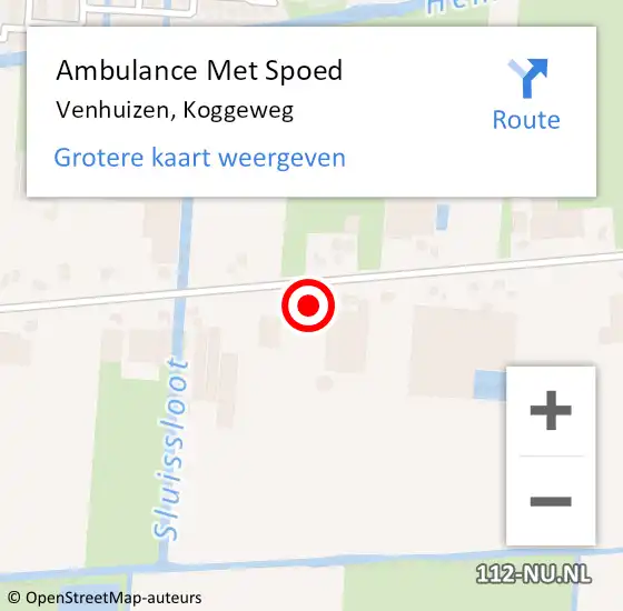Locatie op kaart van de 112 melding: Ambulance Met Spoed Naar Venhuizen, Koggeweg op 20 april 2024 15:33