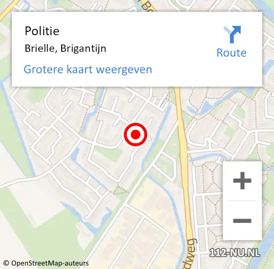 Locatie op kaart van de 112 melding: Politie Brielle, Brigantijn op 20 april 2024 15:56