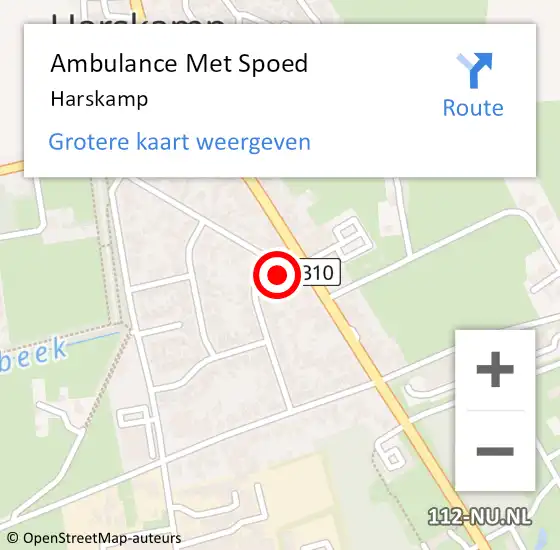Locatie op kaart van de 112 melding: Ambulance Met Spoed Naar Harskamp op 20 april 2024 16:01