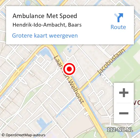 Locatie op kaart van de 112 melding: Ambulance Met Spoed Naar Hendrik-Ido-Ambacht, Baars op 20 april 2024 16:02