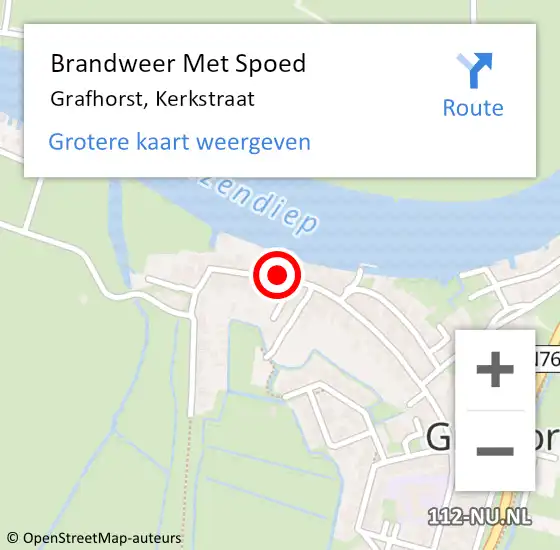 Locatie op kaart van de 112 melding: Brandweer Met Spoed Naar Grafhorst, Kerkstraat op 20 april 2024 17:04