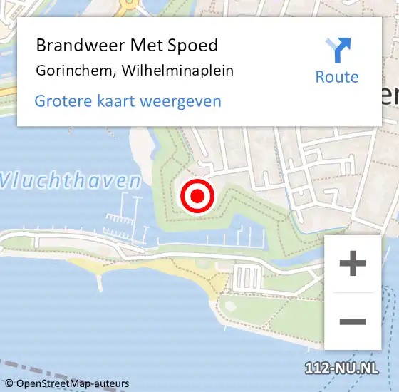 Locatie op kaart van de 112 melding: Brandweer Met Spoed Naar Gorinchem, Wilhelminaplein op 20 april 2024 17:43