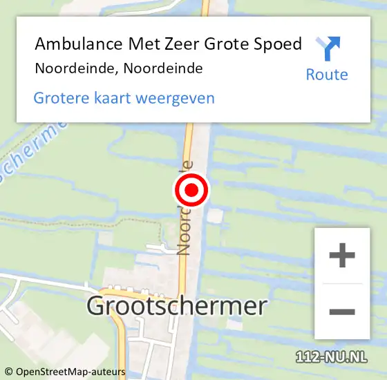 Locatie op kaart van de 112 melding: Ambulance Met Zeer Grote Spoed Naar Noordeinde, Noordeinde op 20 april 2024 17:45