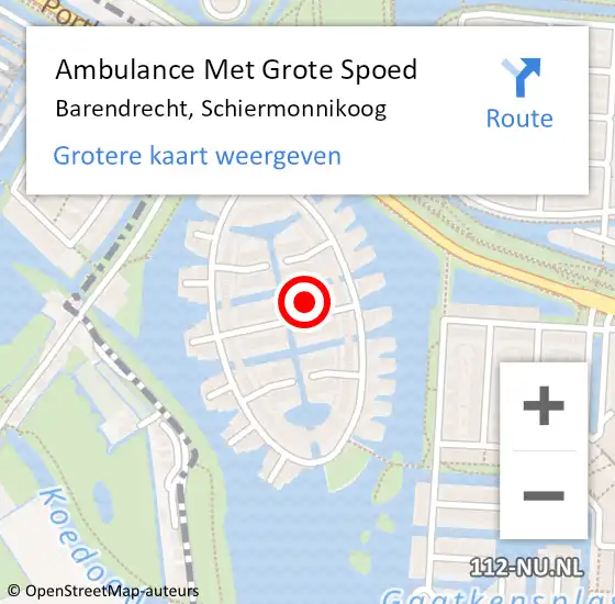 Locatie op kaart van de 112 melding: Ambulance Met Grote Spoed Naar Barendrecht, Schiermonnikoog op 20 april 2024 18:18