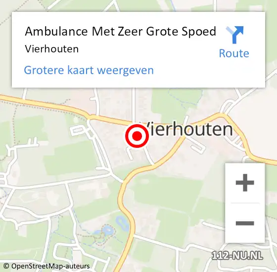 Locatie op kaart van de 112 melding: Ambulance Met Zeer Grote Spoed Naar Vierhouten op 20 april 2024 19:25