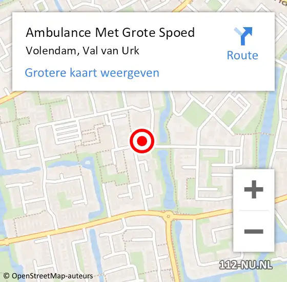 Locatie op kaart van de 112 melding: Ambulance Met Grote Spoed Naar Volendam, Val van Urk op 20 april 2024 19:36
