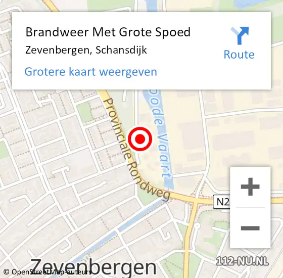Locatie op kaart van de 112 melding: Brandweer Met Grote Spoed Naar Zevenbergen, Schansdijk op 20 april 2024 21:01