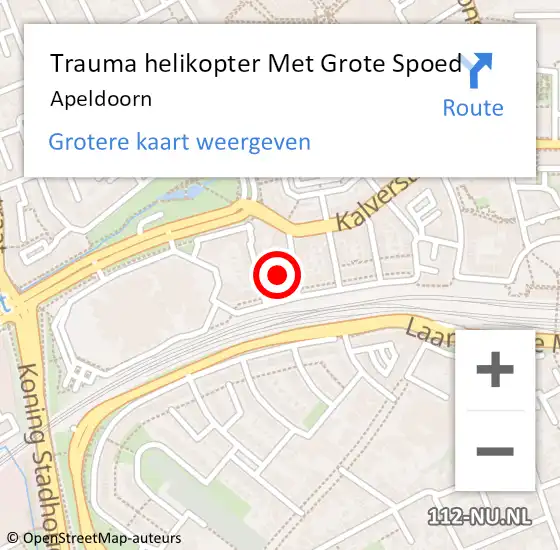 Locatie op kaart van de 112 melding: Trauma helikopter Met Grote Spoed Naar Apeldoorn op 20 april 2024 21:03