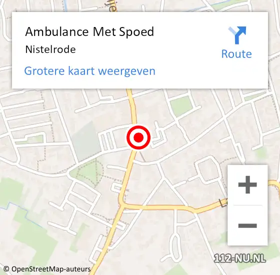 Locatie op kaart van de 112 melding: Ambulance Met Spoed Naar Nistelrode op 20 april 2024 21:36