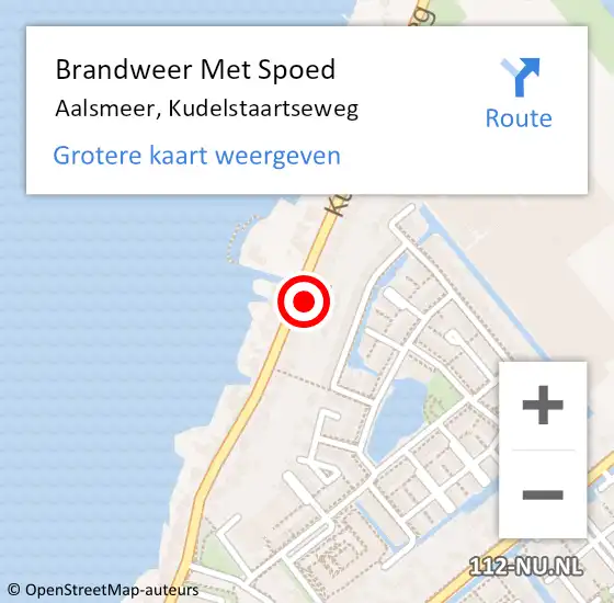 Locatie op kaart van de 112 melding: Brandweer Met Spoed Naar Aalsmeer, Kudelstaartseweg op 20 april 2024 21:40