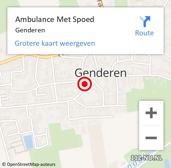 Locatie op kaart van de 112 melding: Ambulance Met Spoed Naar Genderen op 20 april 2024 21:54