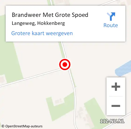 Locatie op kaart van de 112 melding: Brandweer Met Grote Spoed Naar Langeweg, Hokkenberg op 20 april 2024 22:25