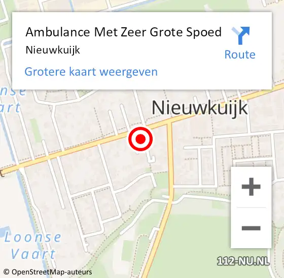 Locatie op kaart van de 112 melding: Ambulance Met Zeer Grote Spoed Naar Nieuwkuijk op 20 april 2024 22:56