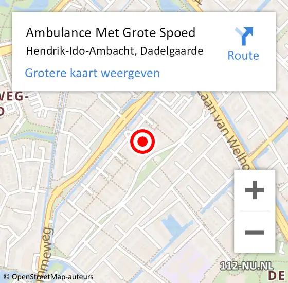 Locatie op kaart van de 112 melding: Ambulance Met Grote Spoed Naar Hendrik-Ido-Ambacht, Dadelgaarde op 20 april 2024 23:35