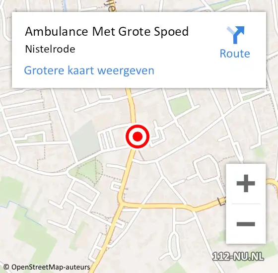 Locatie op kaart van de 112 melding: Ambulance Met Grote Spoed Naar Nistelrode op 21 april 2024 00:52