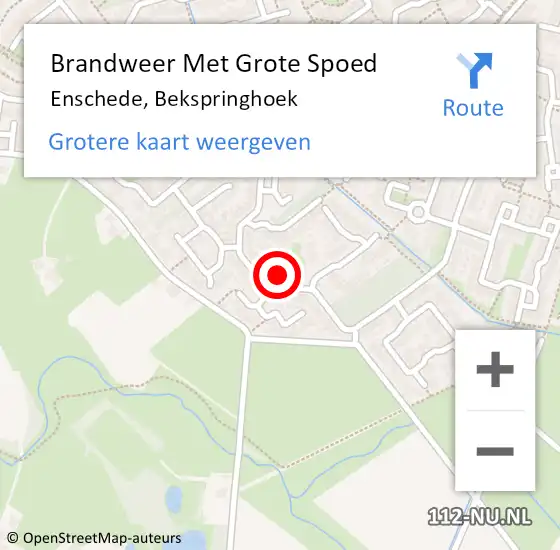 Locatie op kaart van de 112 melding: Brandweer Met Grote Spoed Naar Enschede, Bekspringhoek op 21 april 2024 01:35