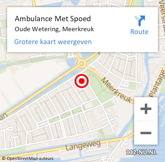 Locatie op kaart van de 112 melding: Ambulance Met Spoed Naar Oude Wetering, Meerkreuk op 21 april 2024 02:02