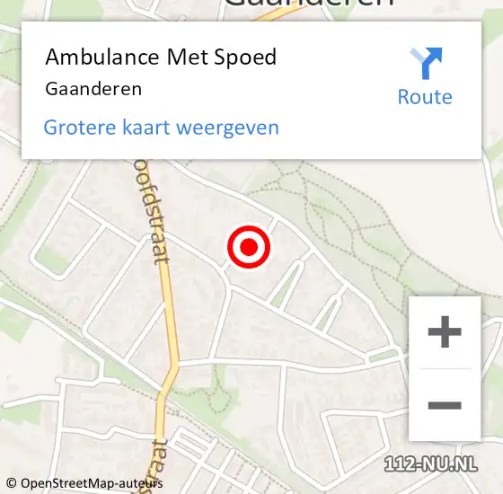Locatie op kaart van de 112 melding: Ambulance Met Spoed Naar Gaanderen op 21 april 2024 02:53