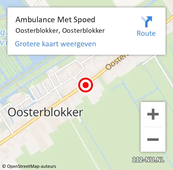 Locatie op kaart van de 112 melding: Ambulance Met Spoed Naar Oosterblokker, Oosterblokker op 21 april 2024 05:14