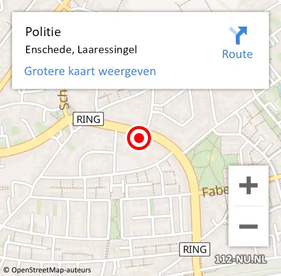 Locatie op kaart van de 112 melding: Politie Enschede, Laaressingel op 21 april 2024 06:51