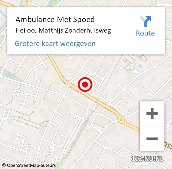Locatie op kaart van de 112 melding: Ambulance Met Spoed Naar Heiloo, Matthijs Zonderhuisweg op 21 april 2024 07:19