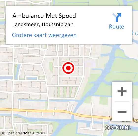 Locatie op kaart van de 112 melding: Ambulance Met Spoed Naar Landsmeer, Houtsniplaan op 21 april 2024 07:38