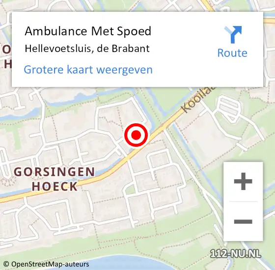 Locatie op kaart van de 112 melding: Ambulance Met Spoed Naar Hellevoetsluis, de Brabant op 21 april 2024 07:49