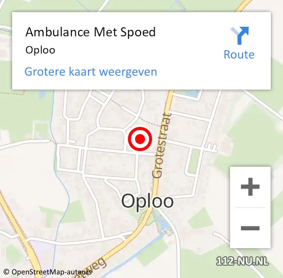 Locatie op kaart van de 112 melding: Ambulance Met Spoed Naar Oploo op 21 april 2024 10:11