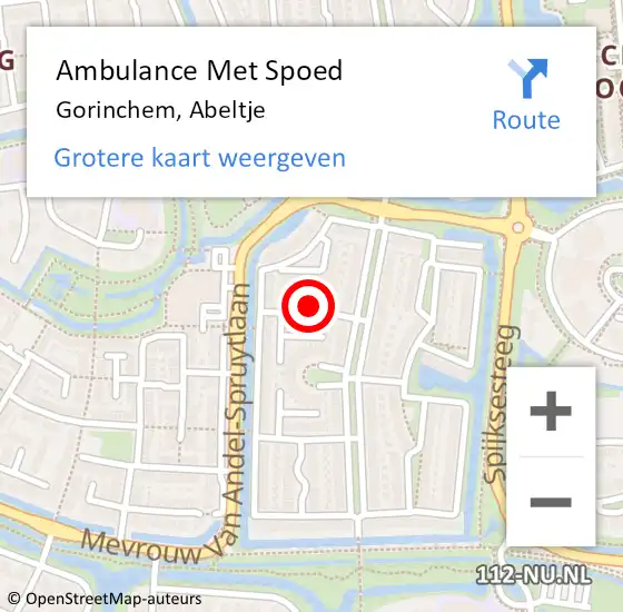 Locatie op kaart van de 112 melding: Ambulance Met Spoed Naar Gorinchem, Abeltje op 21 april 2024 10:16