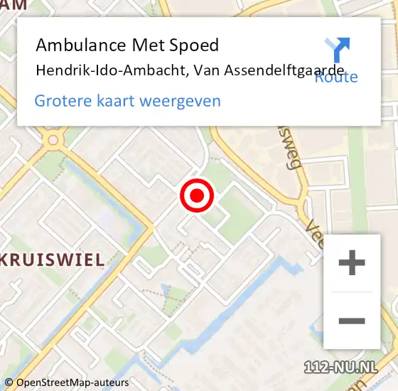 Locatie op kaart van de 112 melding: Ambulance Met Spoed Naar Hendrik-Ido-Ambacht, Van Assendelftgaarde op 21 april 2024 11:01