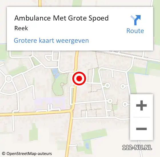 Locatie op kaart van de 112 melding: Ambulance Met Grote Spoed Naar Reek op 21 april 2024 11:53