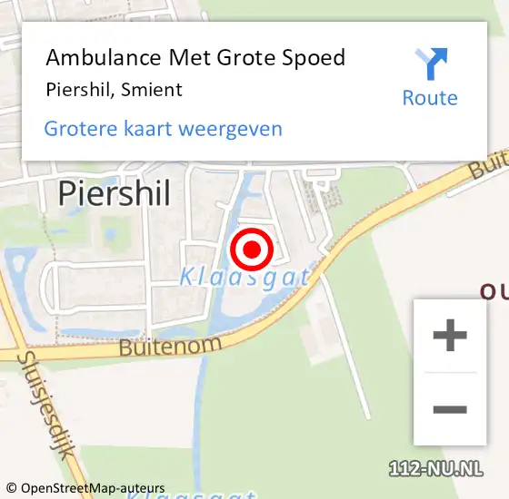 Locatie op kaart van de 112 melding: Ambulance Met Grote Spoed Naar Piershil, Smient op 21 april 2024 12:24