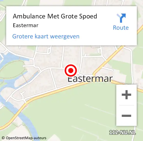 Locatie op kaart van de 112 melding: Ambulance Met Grote Spoed Naar Eastermar op 21 april 2024 13:05
