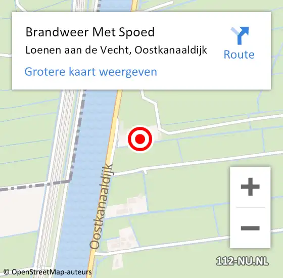 Locatie op kaart van de 112 melding: Brandweer Met Spoed Naar Loenen aan de Vecht, Oostkanaaldijk op 21 april 2024 14:41