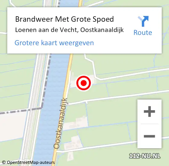 Locatie op kaart van de 112 melding: Brandweer Met Grote Spoed Naar Loenen aan de Vecht, Oostkanaaldijk op 21 april 2024 14:43