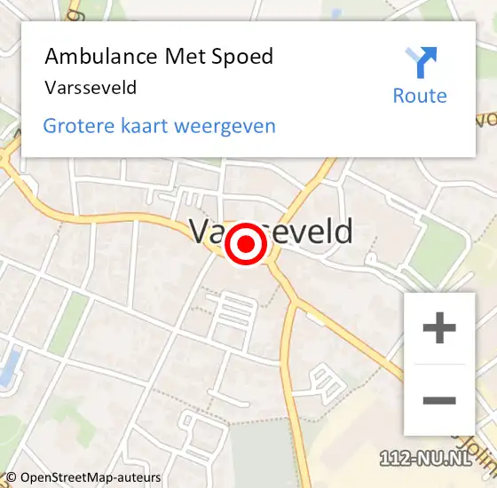 Locatie op kaart van de 112 melding: Ambulance Met Spoed Naar Varsseveld op 21 april 2024 14:58