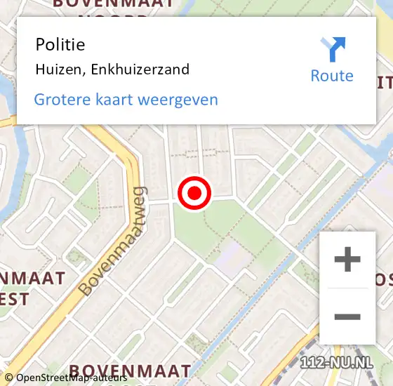 Locatie op kaart van de 112 melding: Politie Huizen, Enkhuizerzand op 21 april 2024 15:09